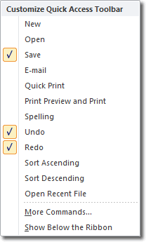 Customize The Quick Access Toolbar In Excel