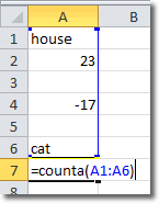 Excel COUNTA