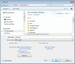 Excel Save As PDF