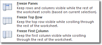 Freeze Panes In Excel 2010