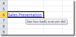 Hyperlink In Excel With Screentip