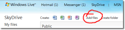 Add Files To Windows SkyDrive