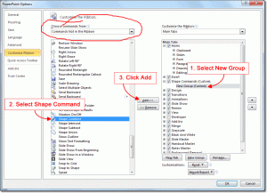 Add Shape Commands To The Ribbon
