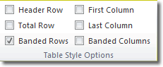 Turning Off The Header Row