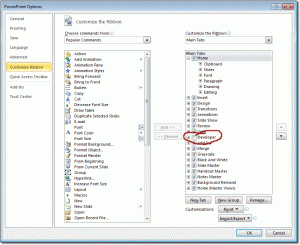 PowerPoint Customize Ribbon