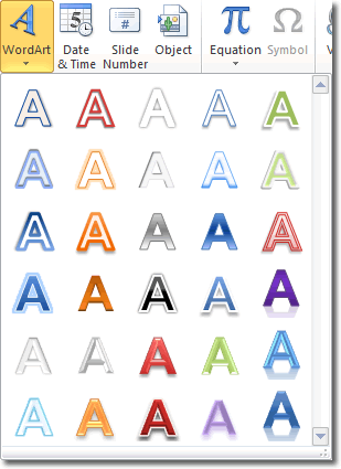 WordArt In PowerPoint 2010