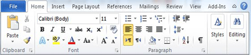 Ms Word Ribbon