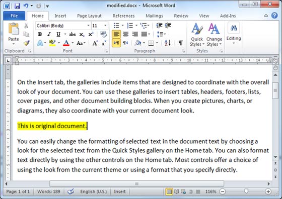 Word Compare Documents